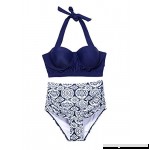 Women Vintage Two Piece Swimsuits High Waisted Bathing Suits with Underwired Top Blue B07Q364G1C